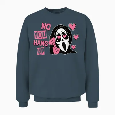 Funny No You Hang Up First Gho-St Calling Hello Halloween Unisex Sweatshirt - Dark Heather