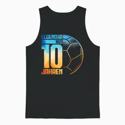 10th Birthday Retro Handball Player 10 Years Boy Kids T-Shirt, Black Unisex Tank Top - Black