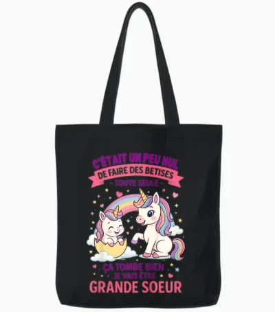 Child Announcement Pregnancy Big Sister Nonsense Future Big Sister Tote Bags - Black