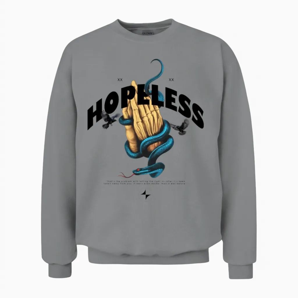 Hopeless Modern Streetwear Unisex Sweatshirt in Sport Grey