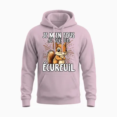 Je M'en Fous Je Suis Un Squirrel - ésquirrel Cute T-Shirt, Black, S Unisex Hoodie - Light Pink