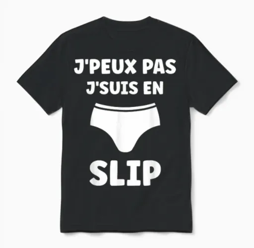 Humour Briefs Man Funny Panties Je Peux Pas Je Suis En Slip Unisex T-Shirt in Black