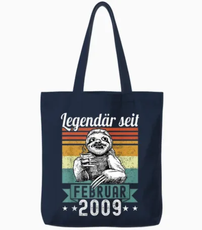 Faultier Legendär Seit Februar 2009 Geburtstag Tote Bags - Navy