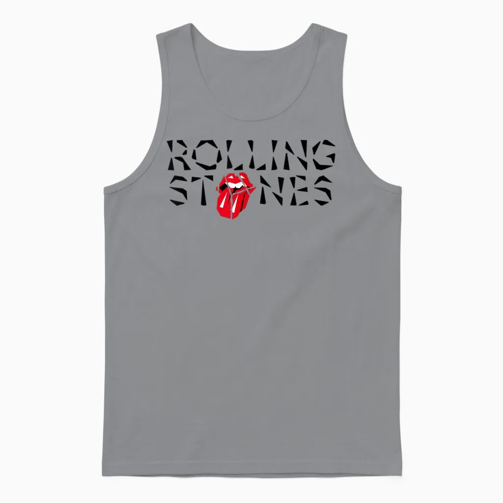 Offizielles the Rolling Stones Hd Tongue Logo Unisex Tank Top in Sport Grey