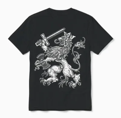 Dutch Lion of the Netherlands Holland Holland Orange T-Shirt, Orange, S Unisex T-Shirt - Black