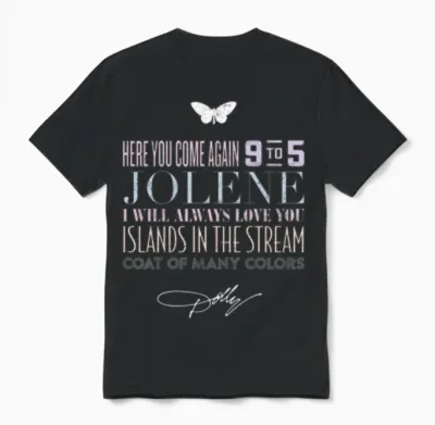 Dolly Parton Greatest Hits Unisex T-Shirt - Black