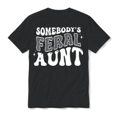 Somebody's Feral a Retro Unisex T-Shirt - Black