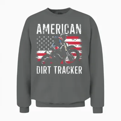 American Dirt Tracker - Flat Track Racing Unisex Sweatshirt - Graphite Heather