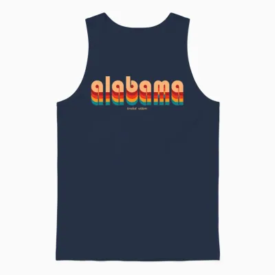 Alabama Retro Unisex Tank Top - Navy