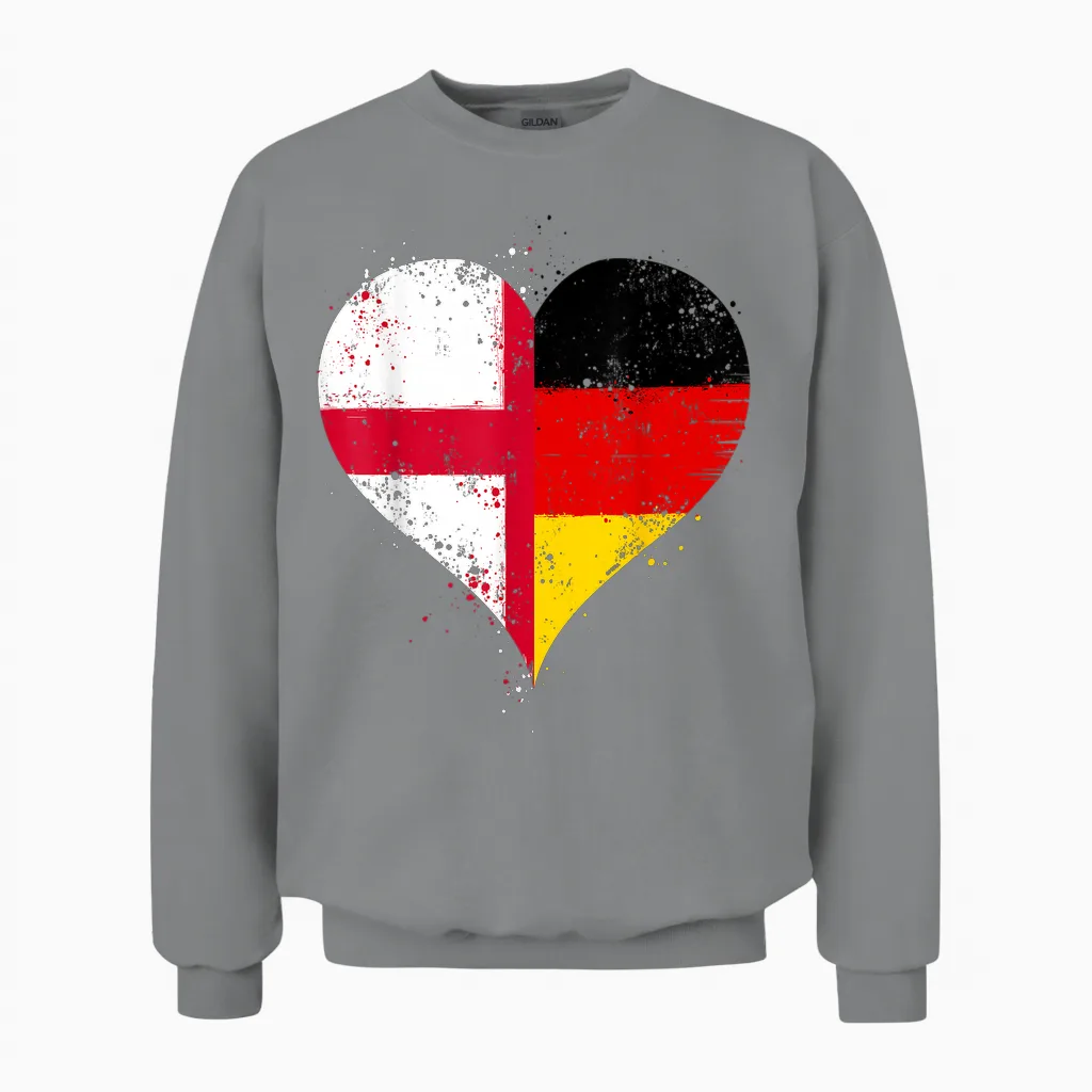 Coole Deutschland England Flagge Für Englisch Deutsch Stolz Unisex Sweatshirt in Sport Grey