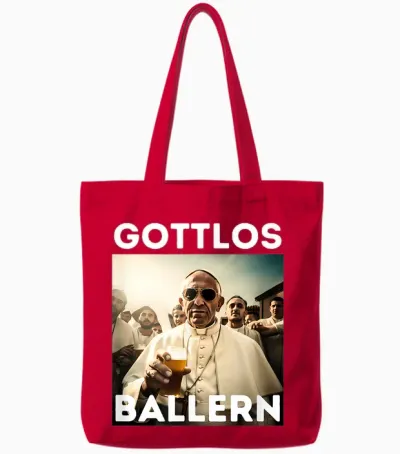 Gottlos Ballern Lustiges Papst Franziskus Fünf Bier Tote Bags - Red