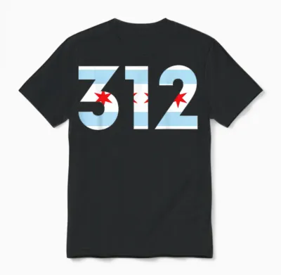 T-Shirt Code Zone 312 Drapeau De Chicago Unisex T-Shirt - Black