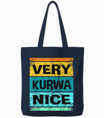 Retro Very Kurwa Nice Shirt Polen Shirt Polska Tote Bags - Navy