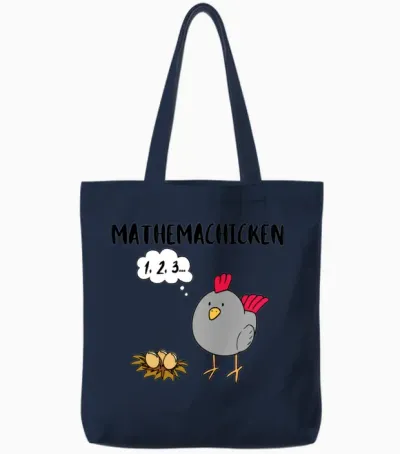 Funny Math Mathemachicken Tote Bags - Navy