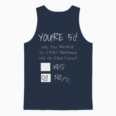Funny 50th Birthday Gag Gift Idea 50 Years Old Unisex Tank Top - Navy