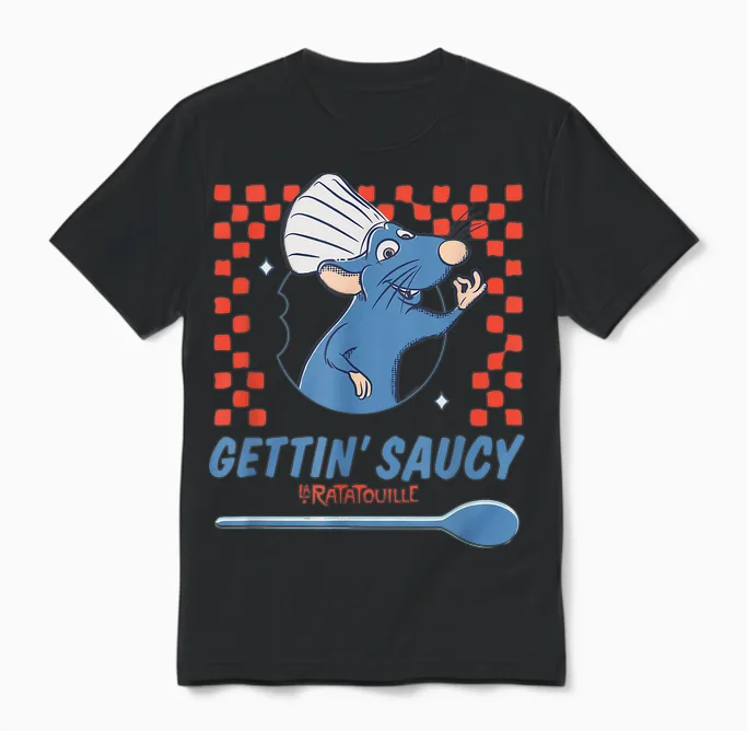 Disney & Pixar's Ratatouille Remy Gettin' Saucy Restaurant Unisex T-Shirt in Black
