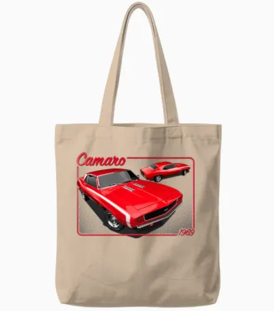 1969 Chevrolet Camaro Red Tote Bags - Natural