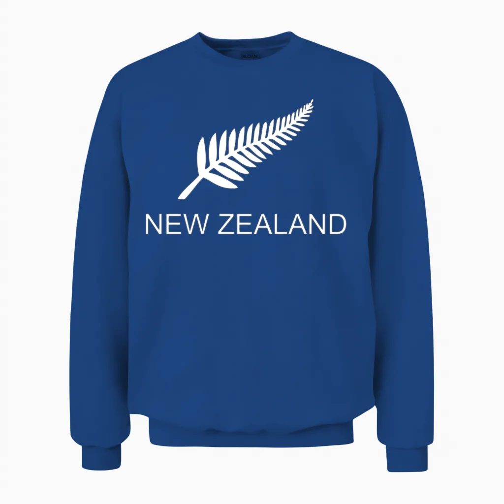 New Zealand Fern Rugby Fan Unisex Sweatshirt in Royal