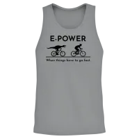 Velociraptor Chasing E-Biker Unisex Tank Top - Sport Grey – 2