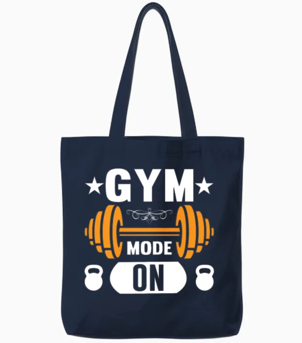 Gym Mode On & Lifting Gift Tote Bags in Navy
