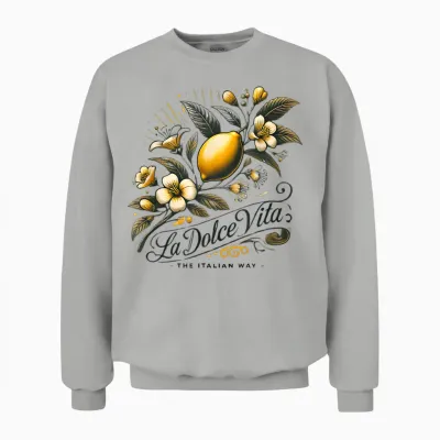 La Dolce Vita Team Limoncello Italy Amalfi Lemon Spritz T-Shirt, White, S Unisex Sweatshirt - Ash