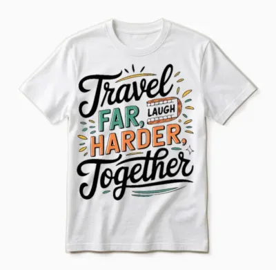 Travel Together Adevnture Travel Quote Text Art Unisex T-Shirt - White