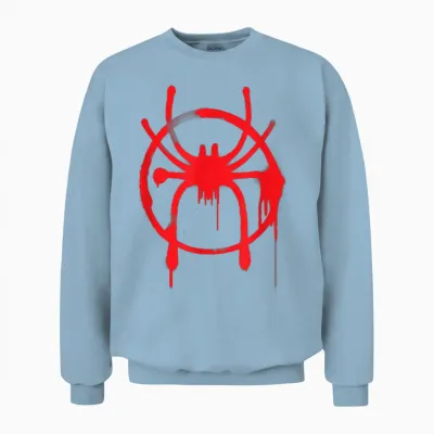 Marvel Spider-Man into the Spider-Verse Red Icon T-Shirt Small Unisex Sweatshirt - Light Blue