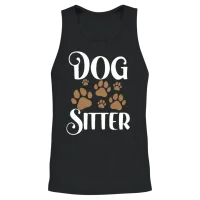 Dog Sitter Job Dogs Puppy Dog Sitting Unisex Tank Top - Black – 2
