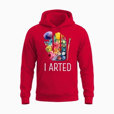 I Arted - Funny Artist Unisex Hoodie - Red