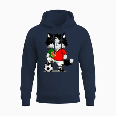 Portuguese Flag Men Women Children Portugal Unisex Hoodie - Navy