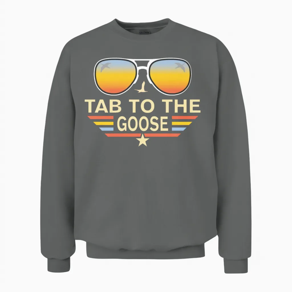 Tab to the Goose Funny Unisex Sweatshirt in Graphite Heather