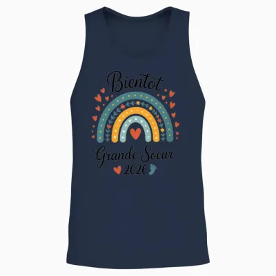 Child Future Big Sister 2026 I Will Be Big Sister 2026 Unisex Tank Top - Navy