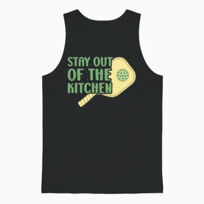 Stay Out of the Kitchen Pickleball Unisex Tank Top - Black