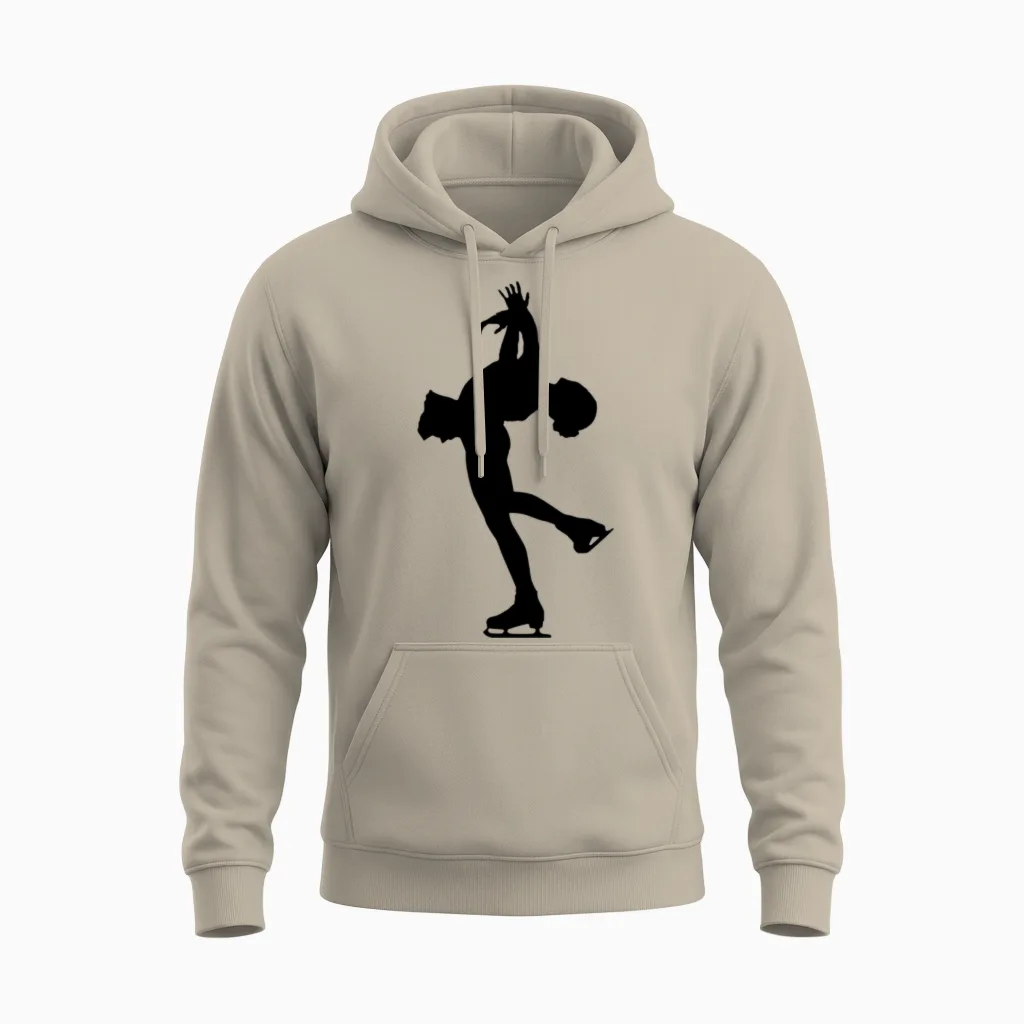 Ice Skating Unisex Hoodie in Sand