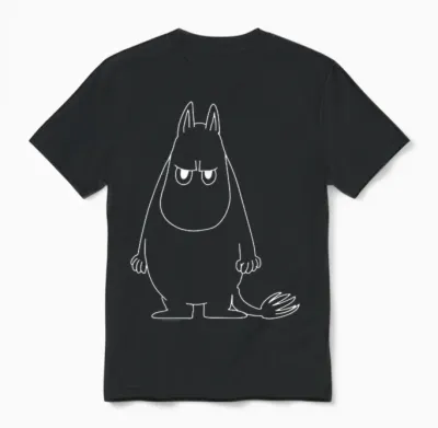 Moomin Angry Moomintroll T-Shirt, Black Unisex T-Shirt - Black