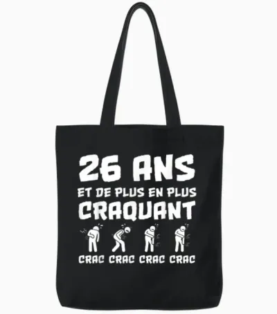 Birthday Gift Man 26 Years Funny Tote Bags - Black
