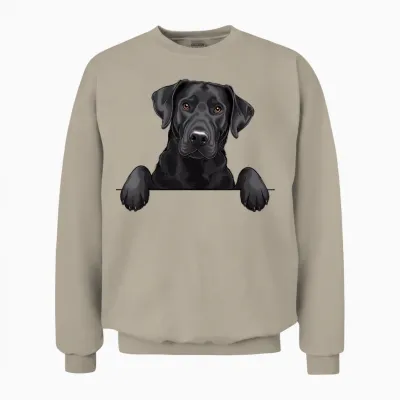 Lustiger Schwarzer Labrador Mit Lustigem Labrador Unisex Sweatshirt - Sand