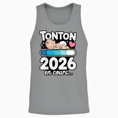 Tonton 2026 in Progress Gift Announcement Pregnancy Future Uncle Unisex Tank Top - Sport Grey