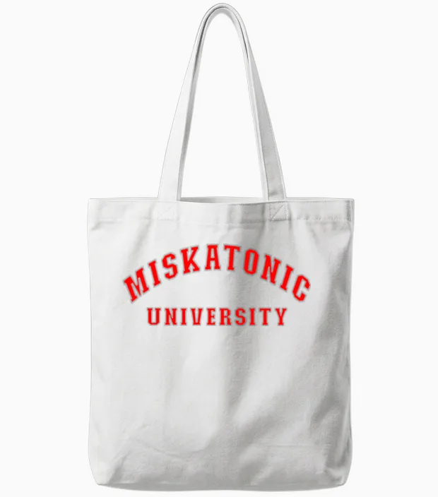 Miskatonic Universität Terror Rote Literatur Tote Bags in White