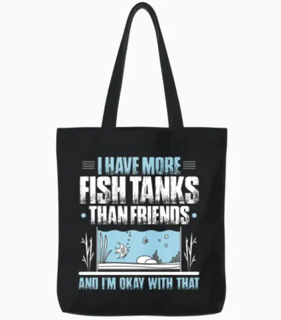 Fishkeeper Fishkeeping Aquarium Fish Tank Aquarist Tote Bags - Black