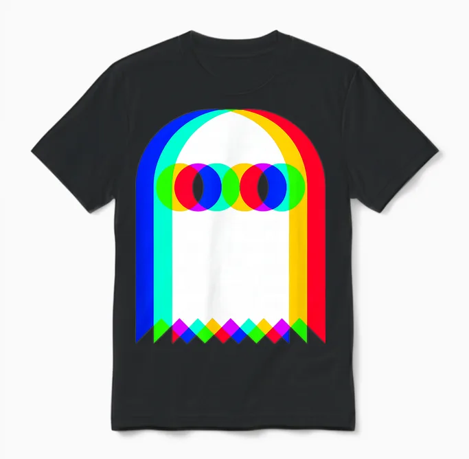 Rgb Fantôme, Icône Pop, Video Gamer, Rvb Coloré, 80's, Rétro Unisex T-Shirt in Black