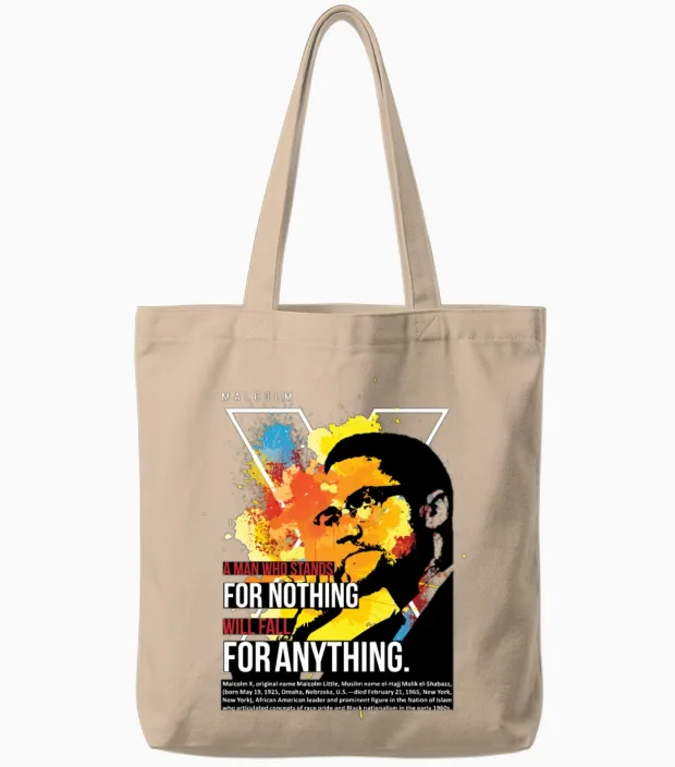 Malcolm X Best Quote Memes & Humor Gift Tote Bags in Natural