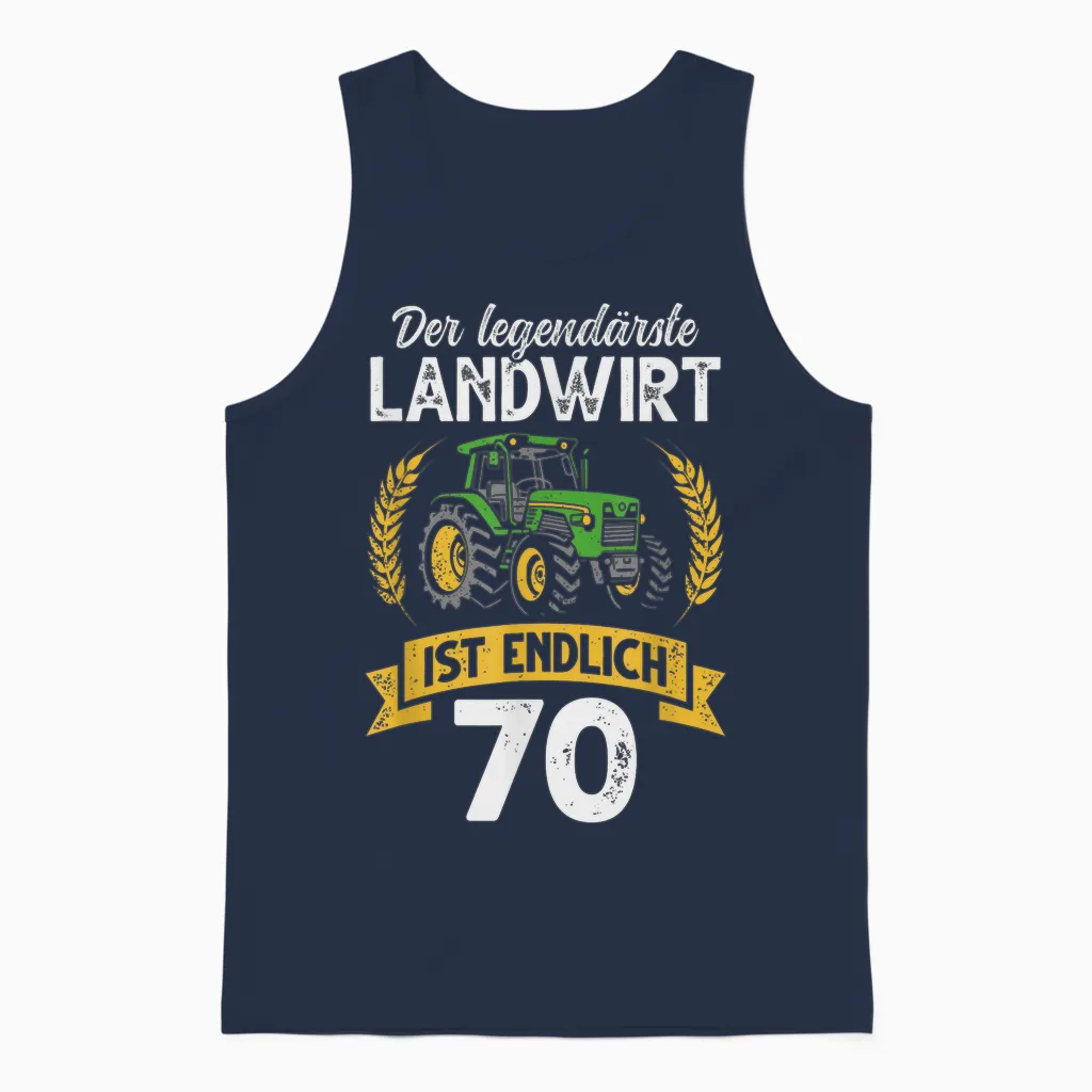 70. Geburtstag Traktor Bauer Landwirt Unisex Tank Top in Navy