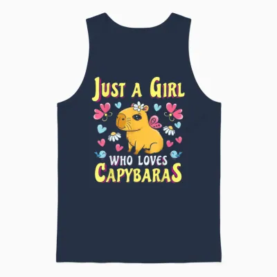 Capybaras Adorable Capybara Gift for Animal Lovers Capybara Girl Unisex Tank Top - Navy