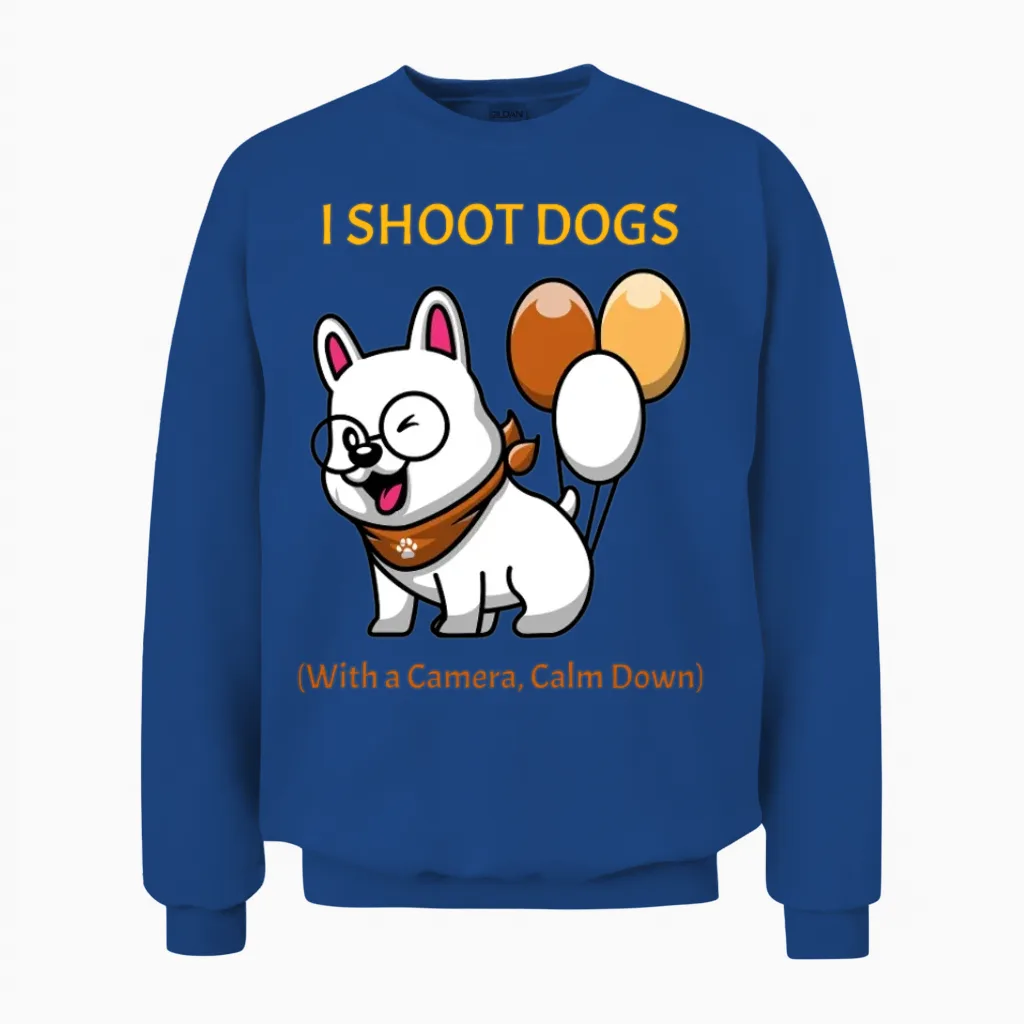 I Shoot Dogs β Dog Photographer Unisex Sweatshirt in Royal