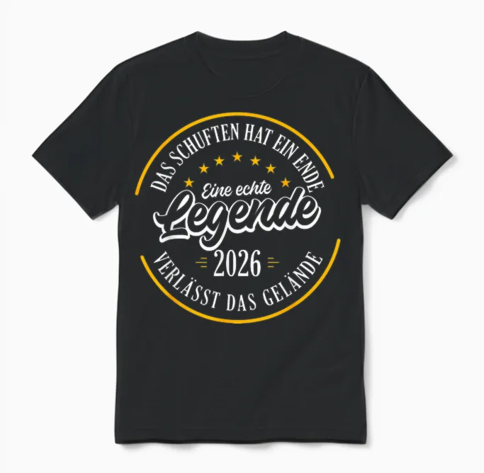 Retirement 2026 a Real Legend Leaves the Terrain T-Shirt, Black Unisex T-Shirt in Black