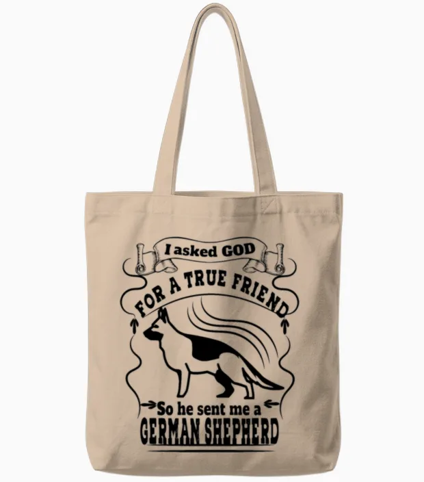 Funny German Shepherd Quote Memes & Humor Tote Bags in Natural