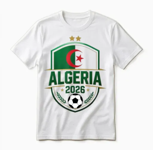 Fennec Algerian Flag Football Gift Jersey Dz Unisex T-Shirt in White
