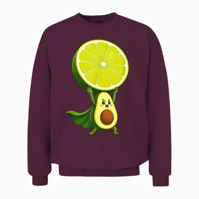 Joli Super-Héros D'avocat Avec Puissance De Tranche De Citron Vert Unisex Sweatshirt - Maroon