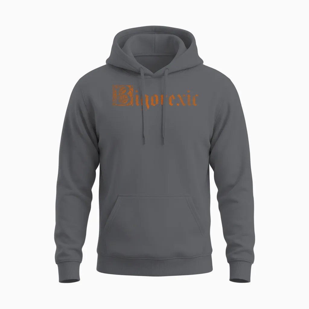 Bigorexic Funny Vintage Unisex Hoodie in Charcoal